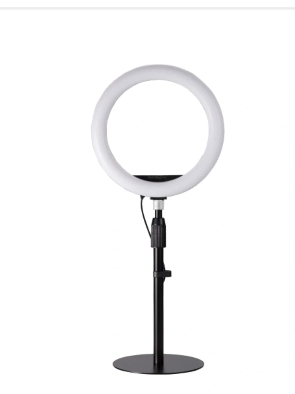 Telescoping Ring LED Light Desk Stand - Black/White- Kensington